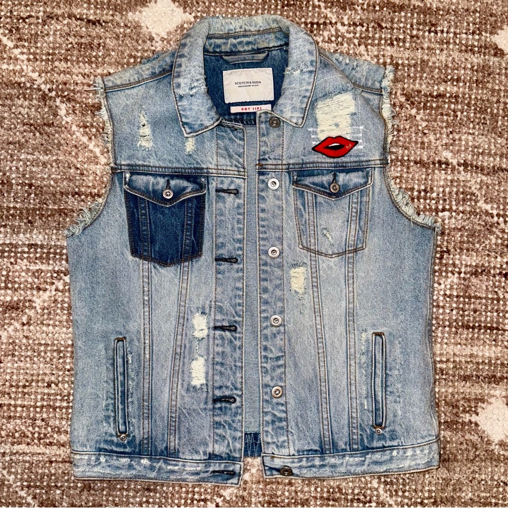 Scotch & Soda Denim Vest - Hot Lips